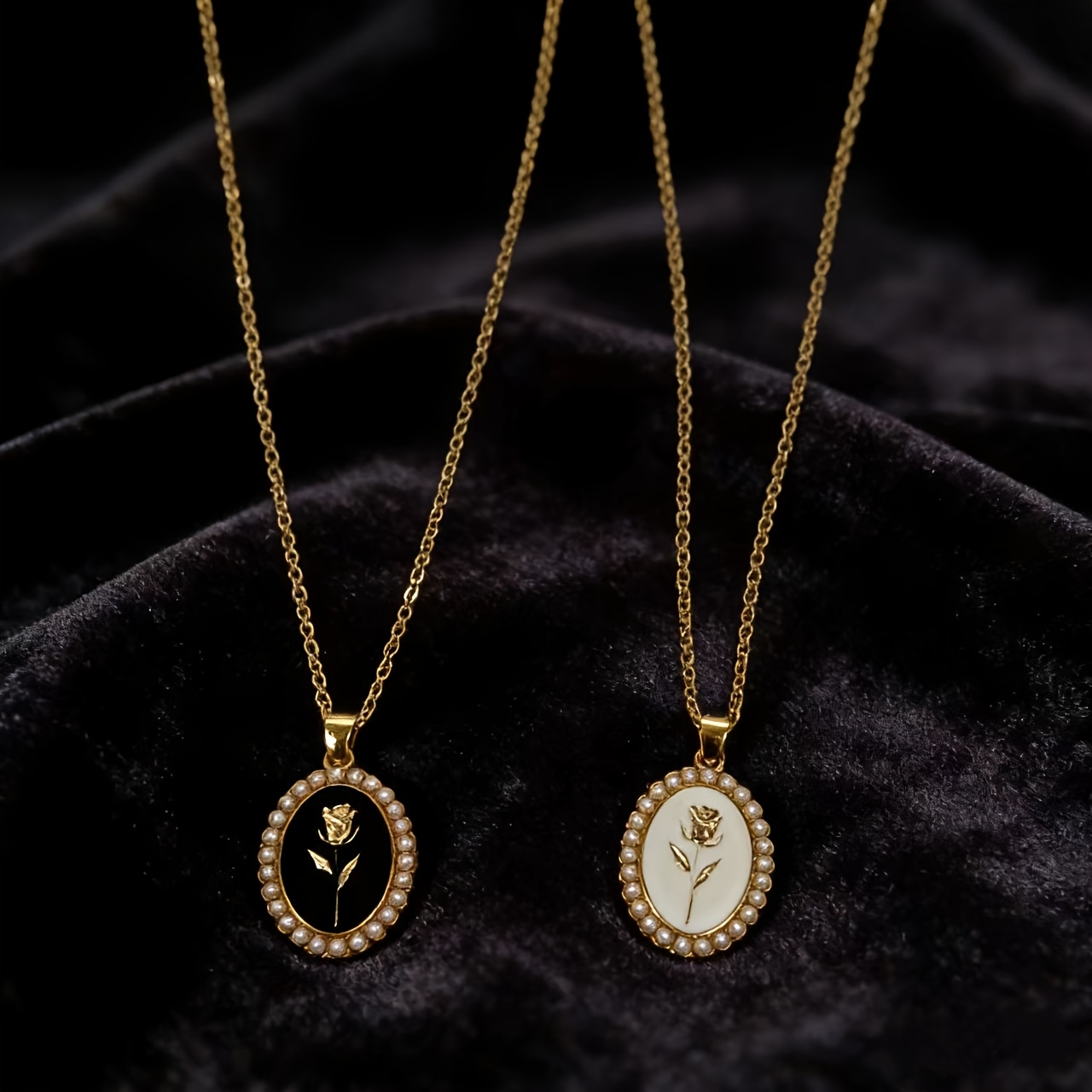 Women's Pearl Rose Drop Necklace